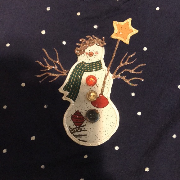 Girls Quail Hollow Navy Blue Snowman Tee - Picture 7 of 8